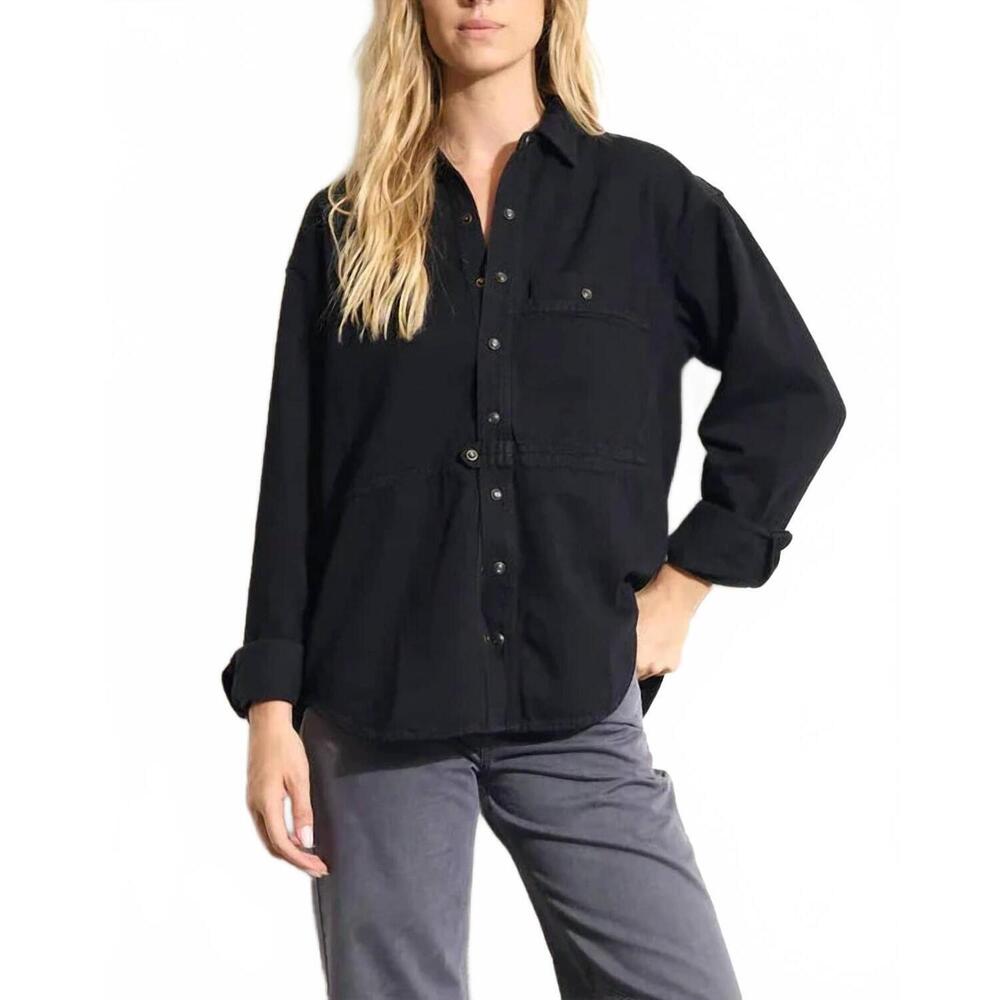 NEW ROWAN celeste denim shirt in overdyed black